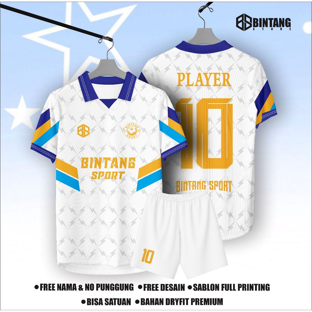 Jersey Sepak Bola WHITE CONCAVE | Jersey Futsal | Jersey Soccer | Jersey Custom Printing Free Design