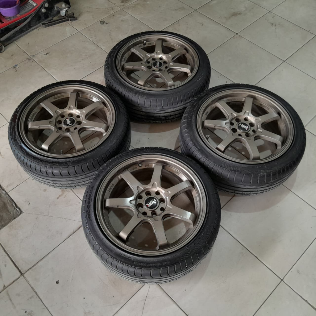 VELG MOBIL SECOND RING 17 PCD 4X100-114 UNTUK JAZZ YARIS BRIO AVANZA DLL