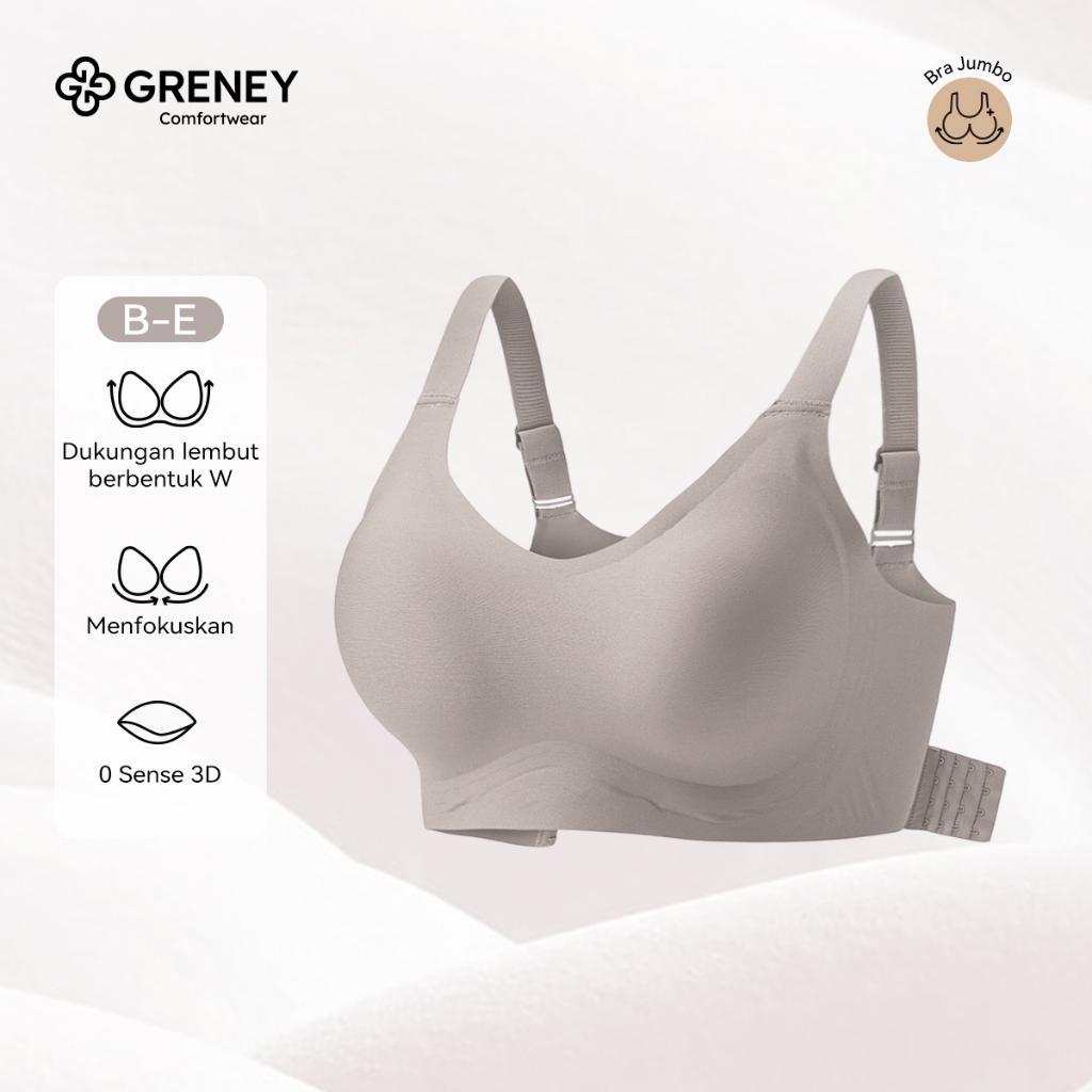 GRENEY-Gbras-Bra Bigsize Tali Bra Lebar Bergesper Pakaian Dalam Push Up Bra Wanita Sport Tanpa Kawat