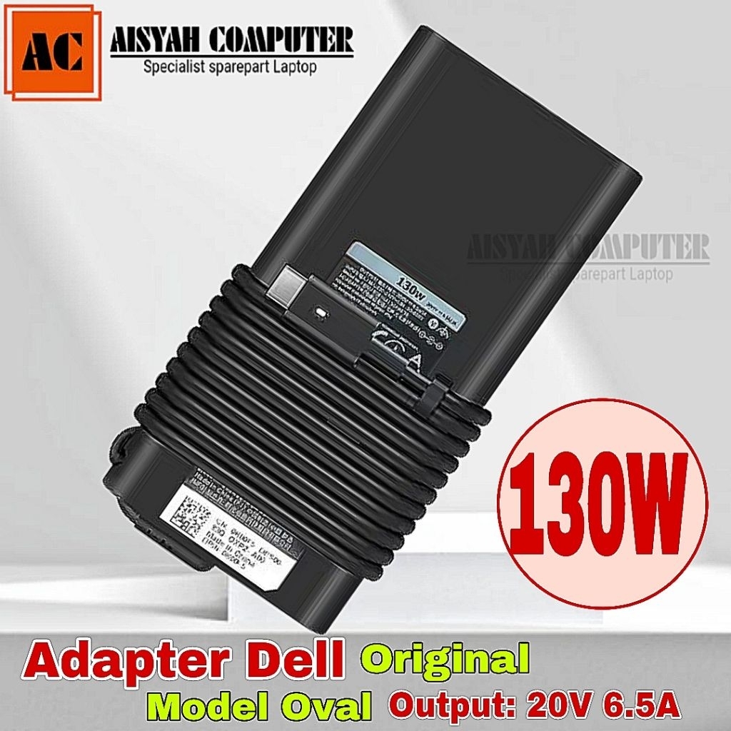 Laptop Charger Original Dell 130W USB-C For Model XPS 17-9700 DA130PM170 HA130PM170