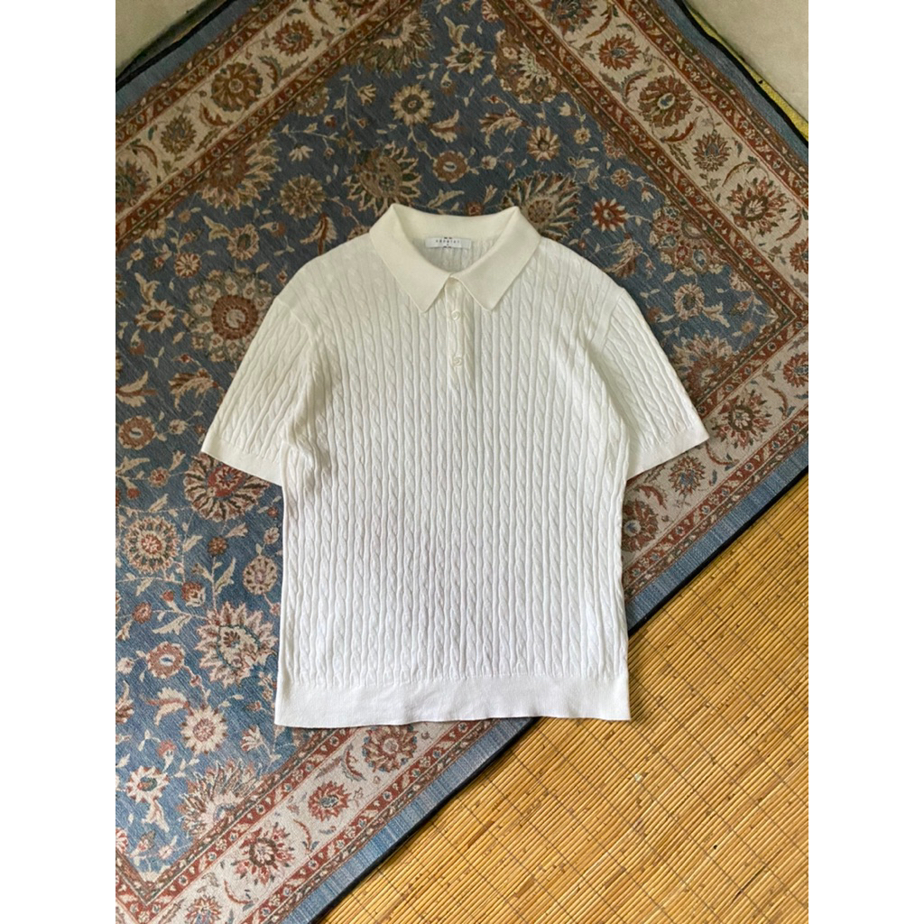 Knit Cable Polo Shirt Hangten