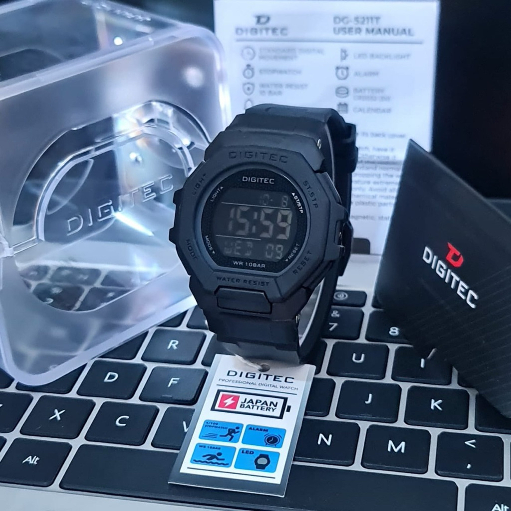( BISA COD ) Jam Tangan Sport Digital Pria DIGITEC Sport DG-5211 47MM WR100M-Shockproof,Stopwatch,Al