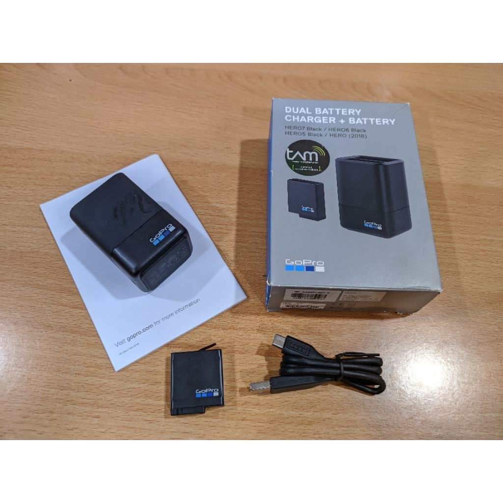 Charger external & baterai original GoPro Hero 5-6-7-8 black second