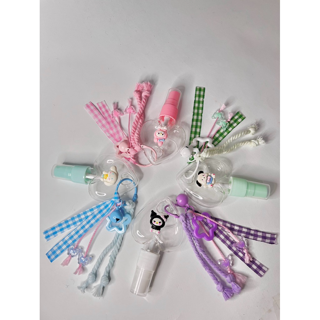 Keychain Botol Spray Plastik 30ml - Gantungan Kunci Tas Wadah Isi Ulang Face Mist Parfum Hand Saniti