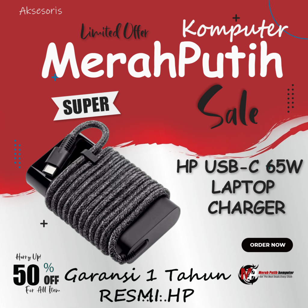 Charger HP USB-C 65W Laptop Charger