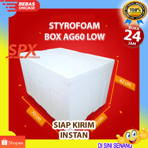 STYROFOAM BOX TERBESAR 60KG 70 x 49 x 42 CM KOTAK STEREFOAM 60 KG BOX IKAN SEAFOOD STEROFOAM
