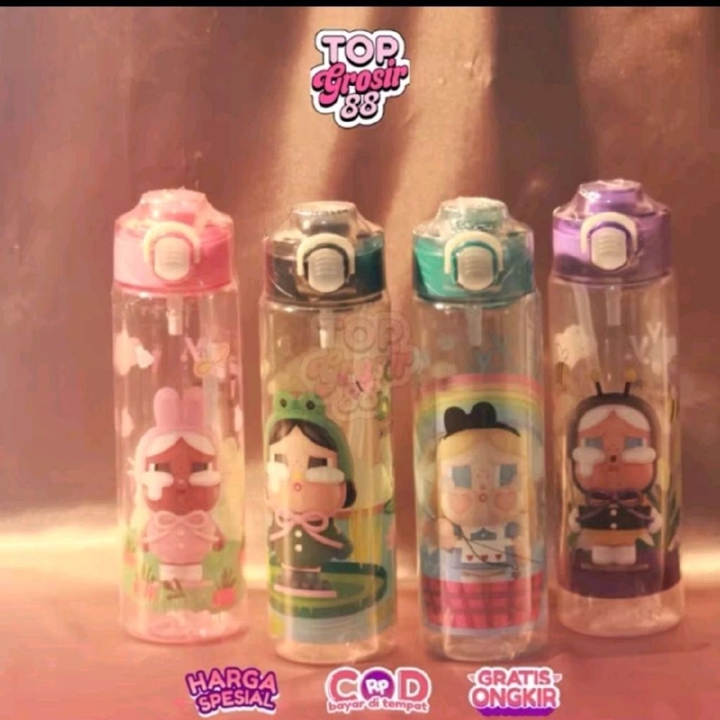 Botol Minum Cry Baby 1Liter Botol Viral Bening Botol Transparan Kapasitas 1Liter Botol Anak Karakter