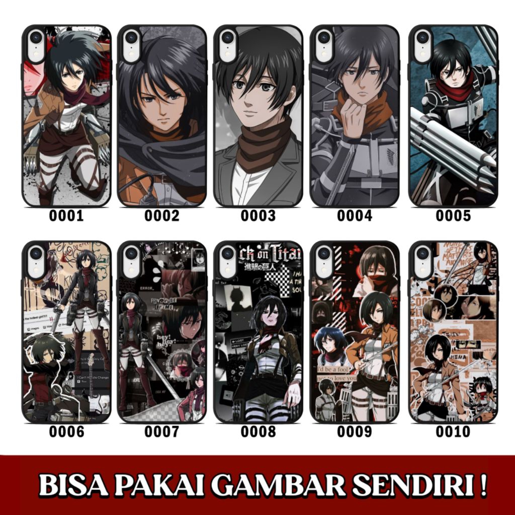 Custom Case Softcase Silikon Casing HP Mikasa Ackerman Untuk Semua Tipe HP + Bisa Request Gambar Sen