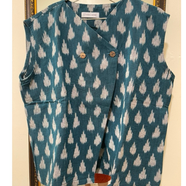 Preloved Vest Tenun Ethnicmine Opalgreen