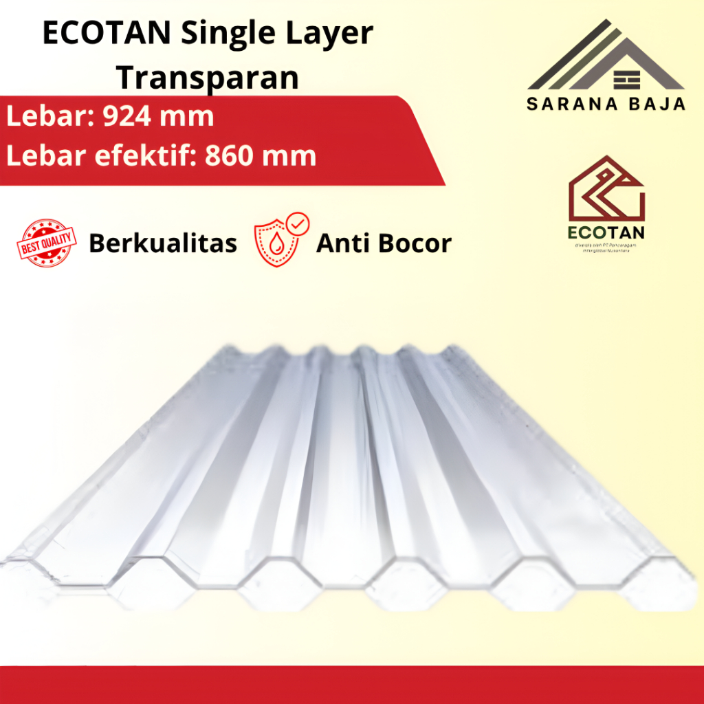 ECOTAN SINGLE LAYER TRANSPARAN - ATAP POLYCARBONATE