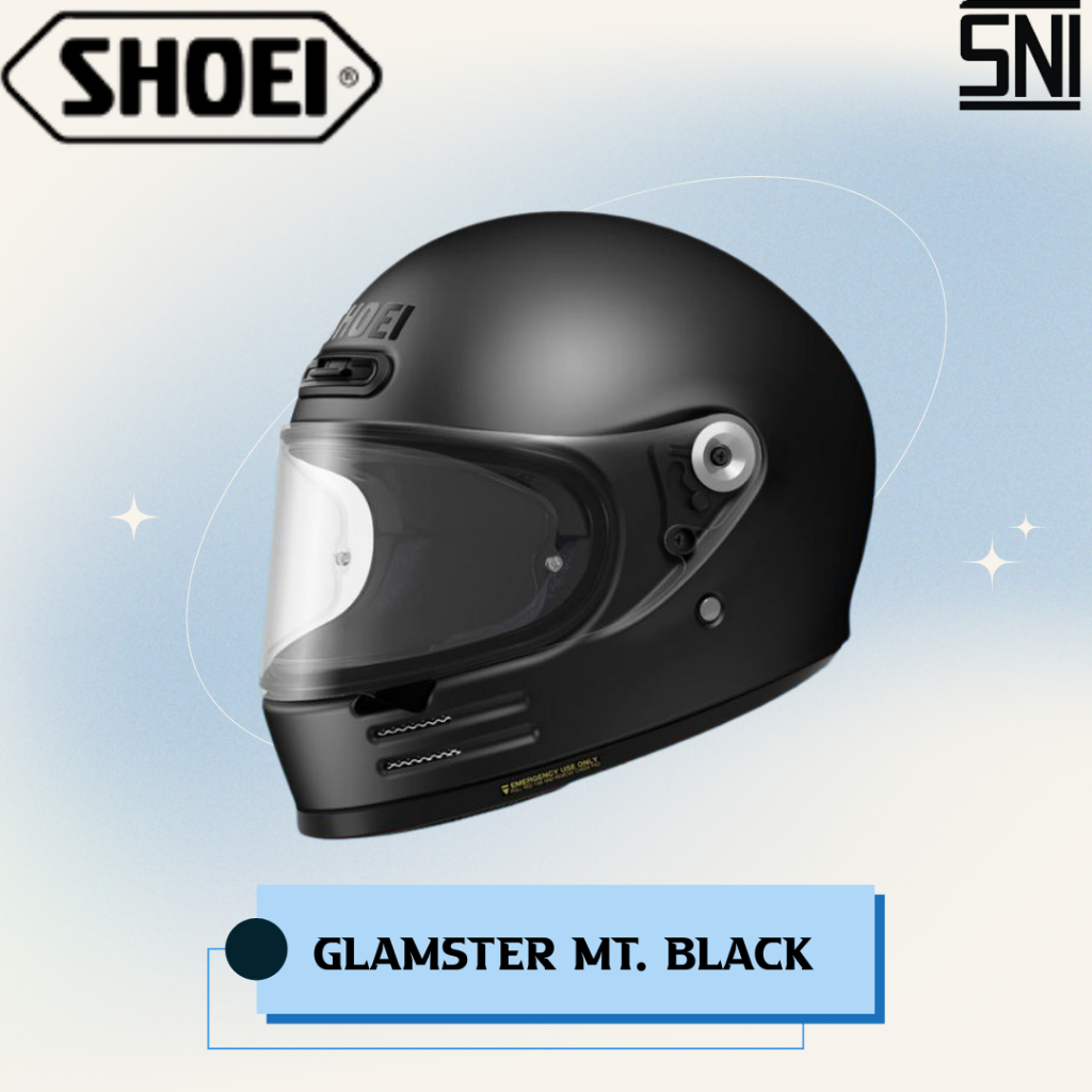 Helm Full Face SHOEI Glamster Matt Black Original SNI