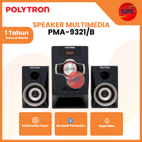 SPEAKER MULTIMEDIA POLYTRON PMA 9321 /B GARANSI RESMI (MEDAN)