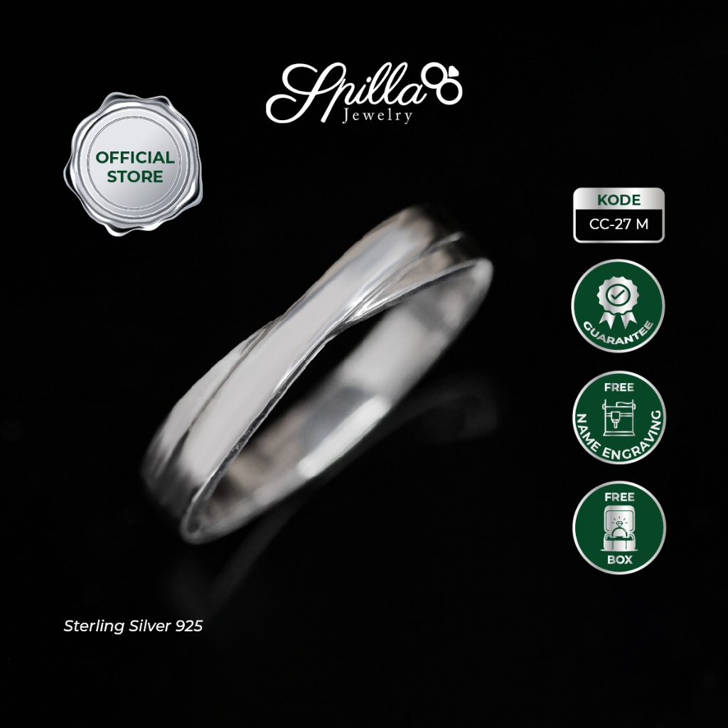 Spilla Jewelry CC-27 Cincin Pria Perak (Silver 925) Free Ukiran