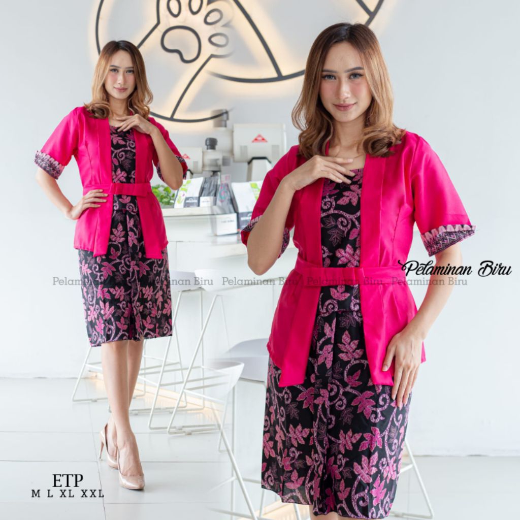Azka.Kebaya - Kebaya Dress ETP - Kebaya Natal Lengan Pendek