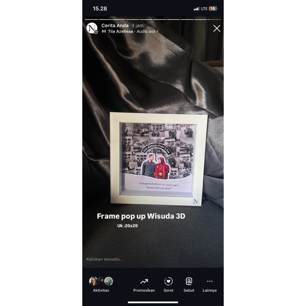 Gift wisuda | Hadiah Wisuda | hadiah wisuda framegift box ultah | Gift frame 3D | frame3D | scrapfra