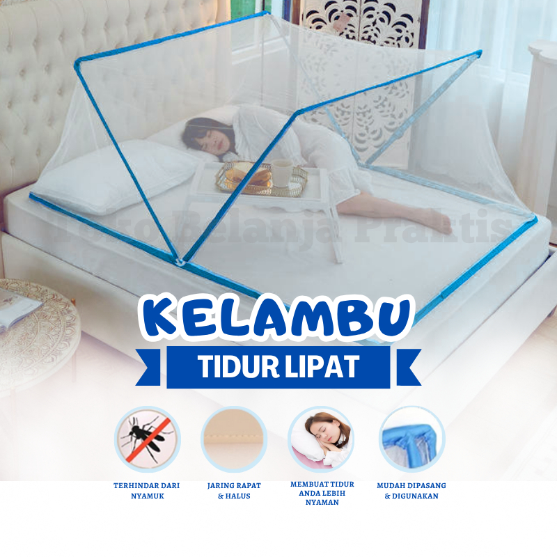 Kelambu Kotak Anti Nyamuk / Kelambu Kotak Lipat Portable Semua Jenis Ukuran / Kelambu Nyamuk Kotak /