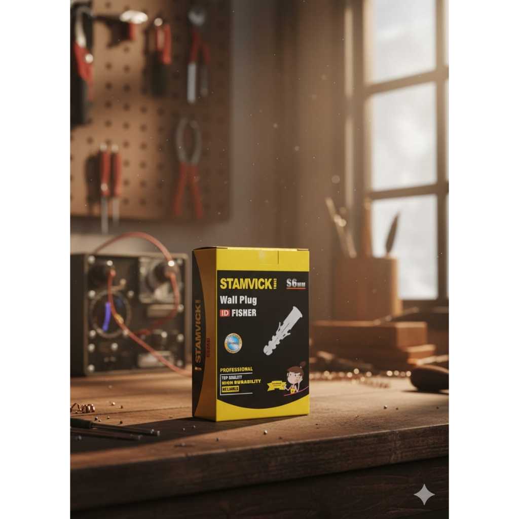 STAMVICK FISHER PUTIH S6MM ISI 100PCS - Plug Dinding Profesional dengan Kualitas Terbaik untuk Proye