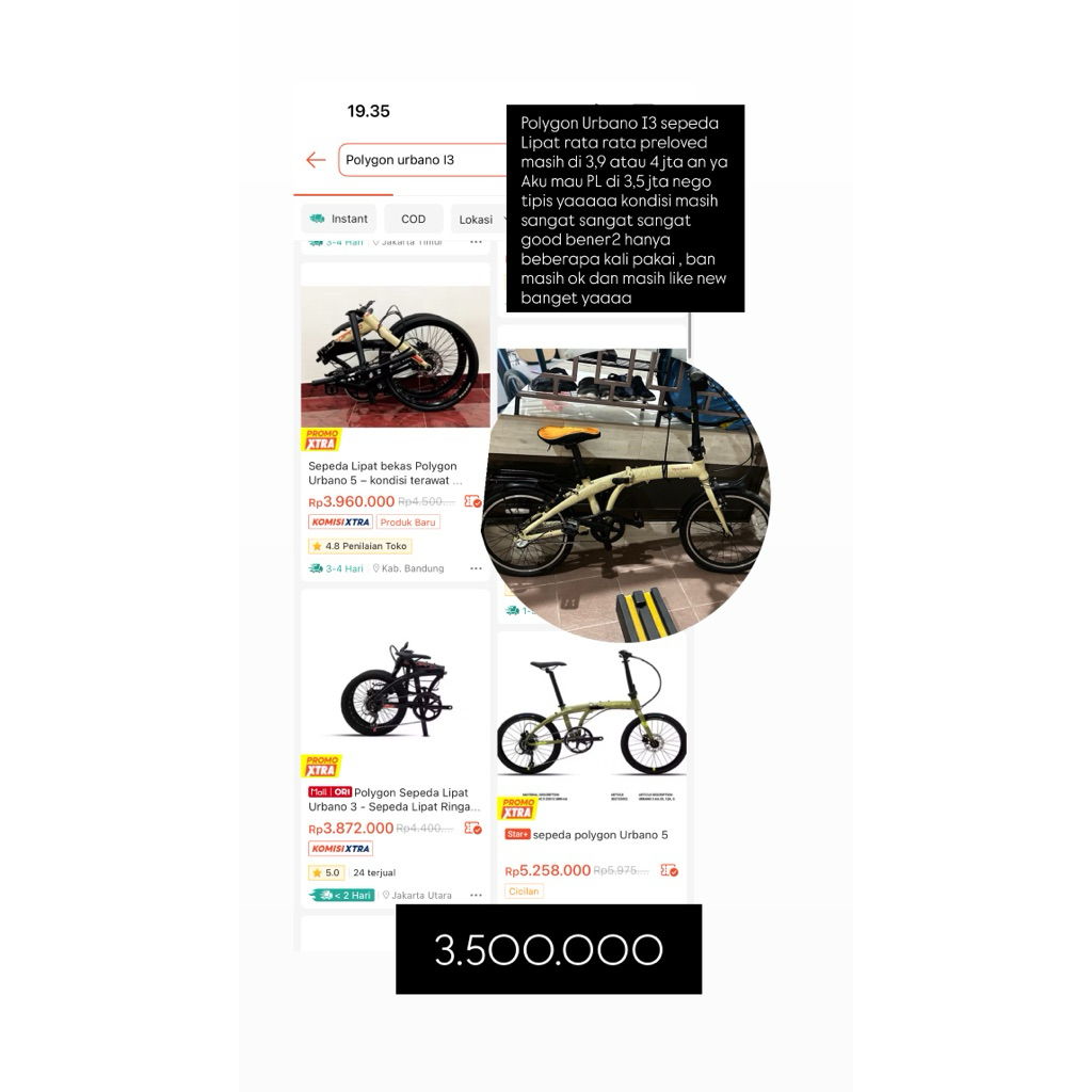 POLYGON URBANO I3 SEPEDA LIPAT PRELOVED