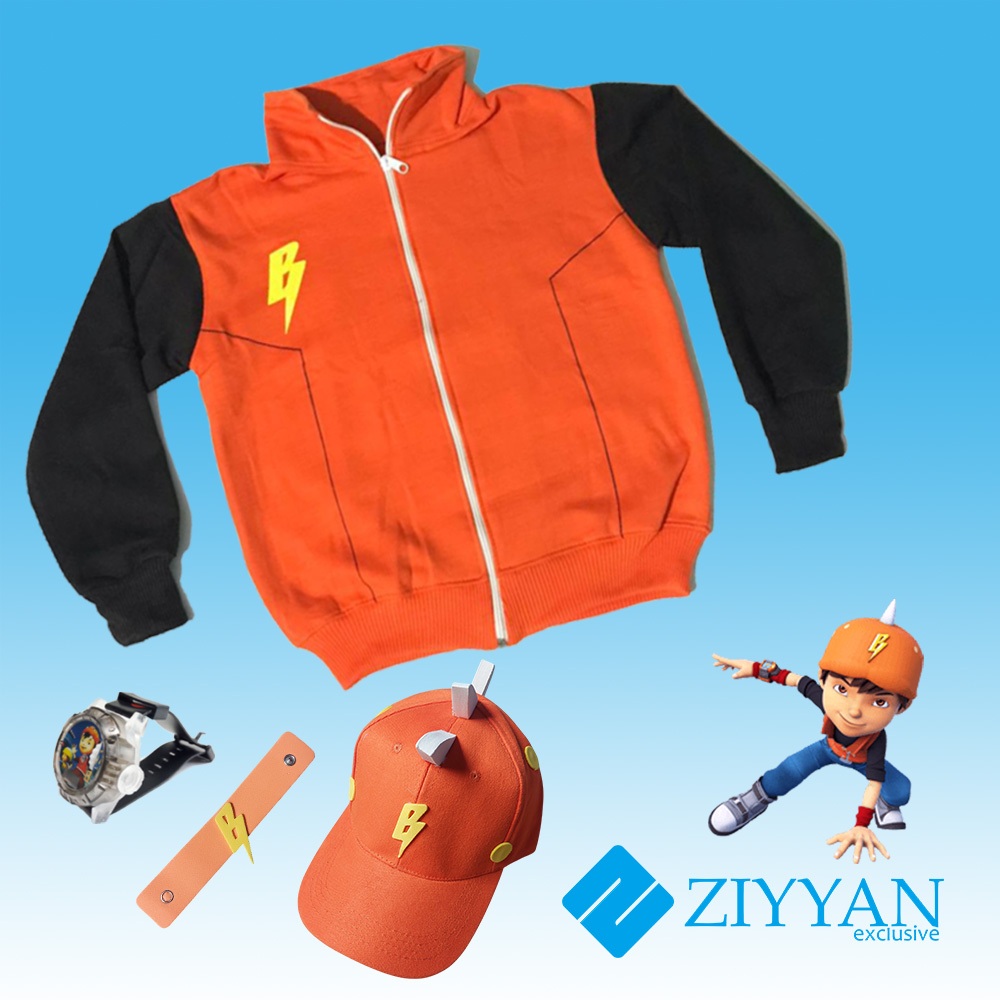 TOPI + JAM TANGAN + JAKET SWEATER BOBOIBOY GALAXY