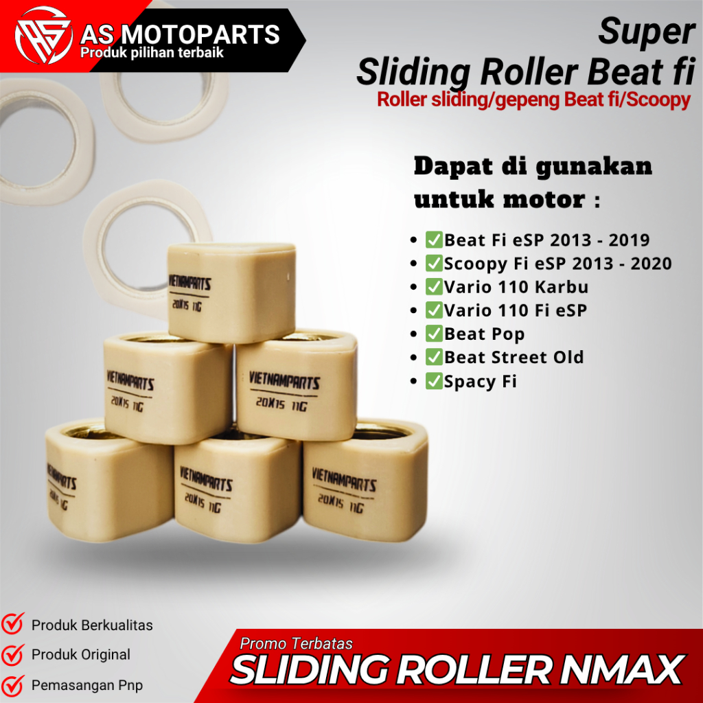 ROLLER GEPENG SLIDING ROLLER BEAT FI ESP SLIDING ROLLER BEAT K44 VARIO110 FI SPACY FI SCOOPY FI RACI