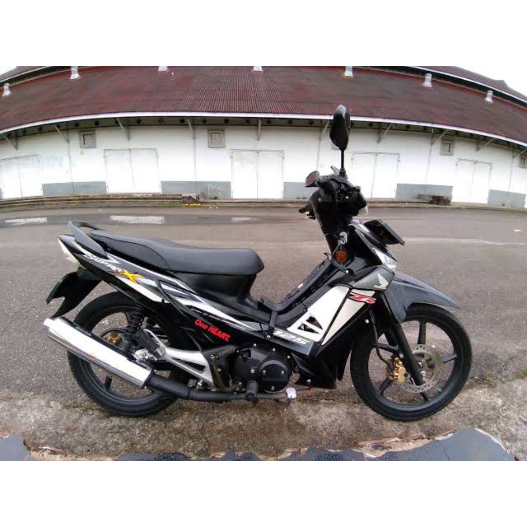 Striping Honda Supra X 125 2013 Hitam Putih Sticker Lis ORI Supra x 125 2013