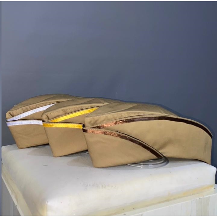 PECI MUTZ PUTRI PEGAWAI NEGRI ASN PNS WARNA KREM LIST KUNING PUTIH COKLAT