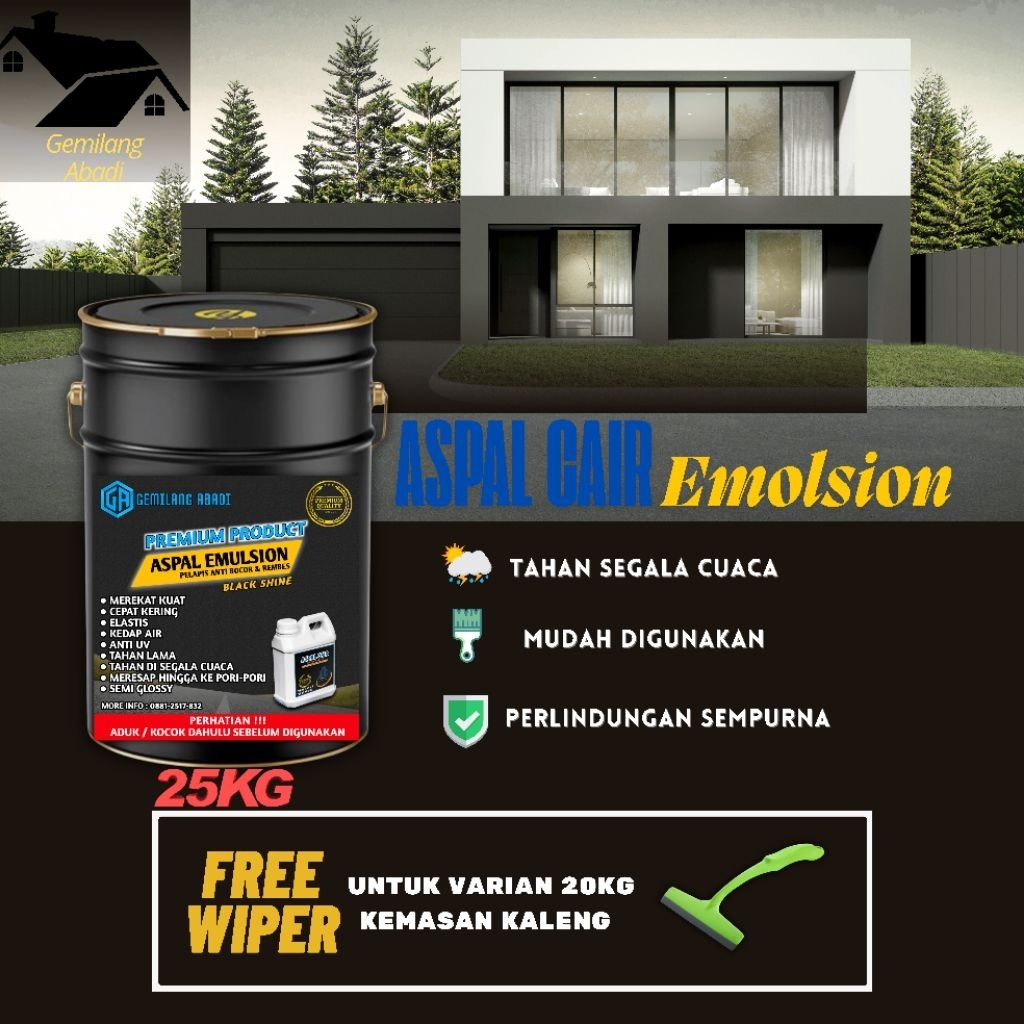 HIGH QUALITY ASPAL CAIR 25.KG ANTI KARAT DAN ANTI REMBES  PELAPIA MULTIFUNGSI MURAH