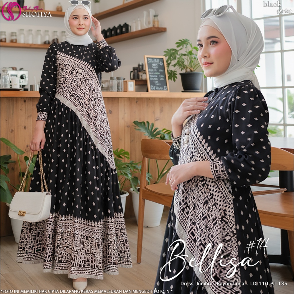 Bellisa Dress Rayon Luna Original Shofiya Fashion Bellisa Shofiya Gamis Shofiya Fashion Bellisa