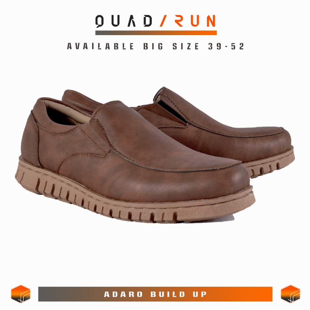 Quadrun Footwear Adaro Brown Sepatu Loafer Pria Kasual Kerja Kondangan