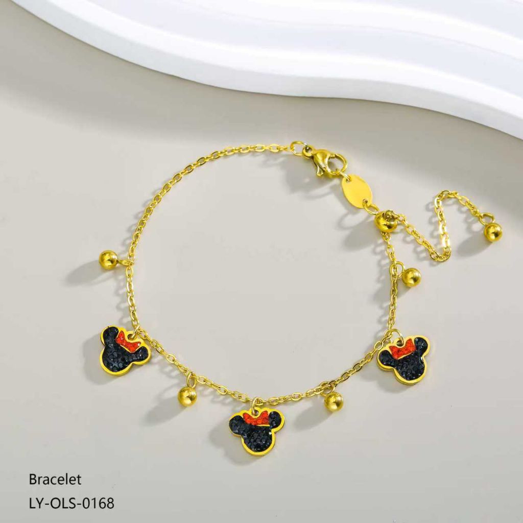 gelang anak tangan & kaki mikey titanium asli anti karat&alergi gold  & Rosegold colour