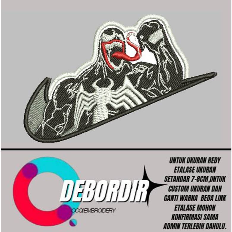VENOM NIKE HITAM AKSESORIS PATCH BORDIR