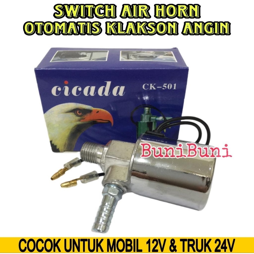 Switch Air Horn 12V & 24V / Otomatis Switch Klakson Angin Universal Untuk Mobil 12 Volt & Truk 24 Vo