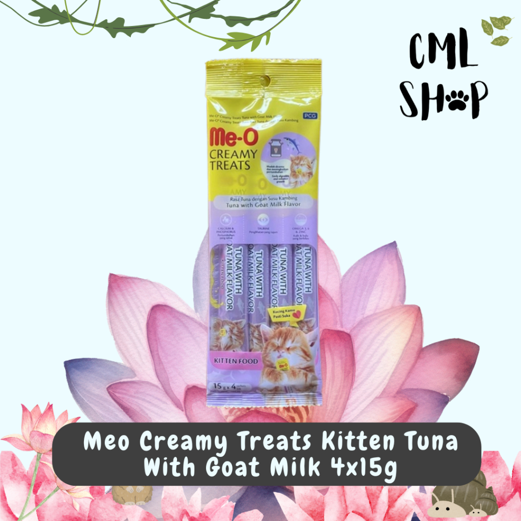 Makanan Kucing - Meo Creamy Treats Kitten Tuna WIth Goat Milk 4x15gr