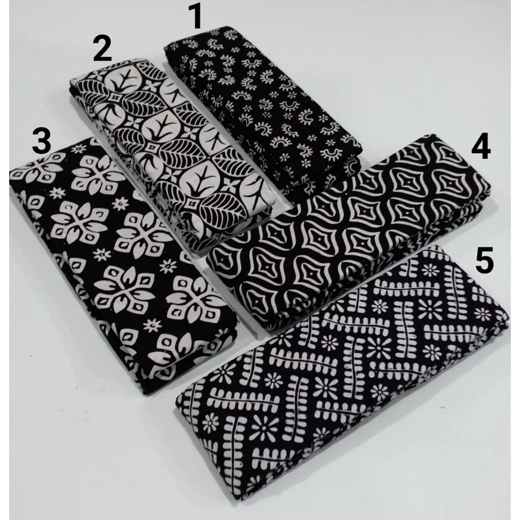 Kain Batik Cap Garutan  Warna hitam series Kain Batik Meteran Seragaman - Kain Batik Bahan Katun