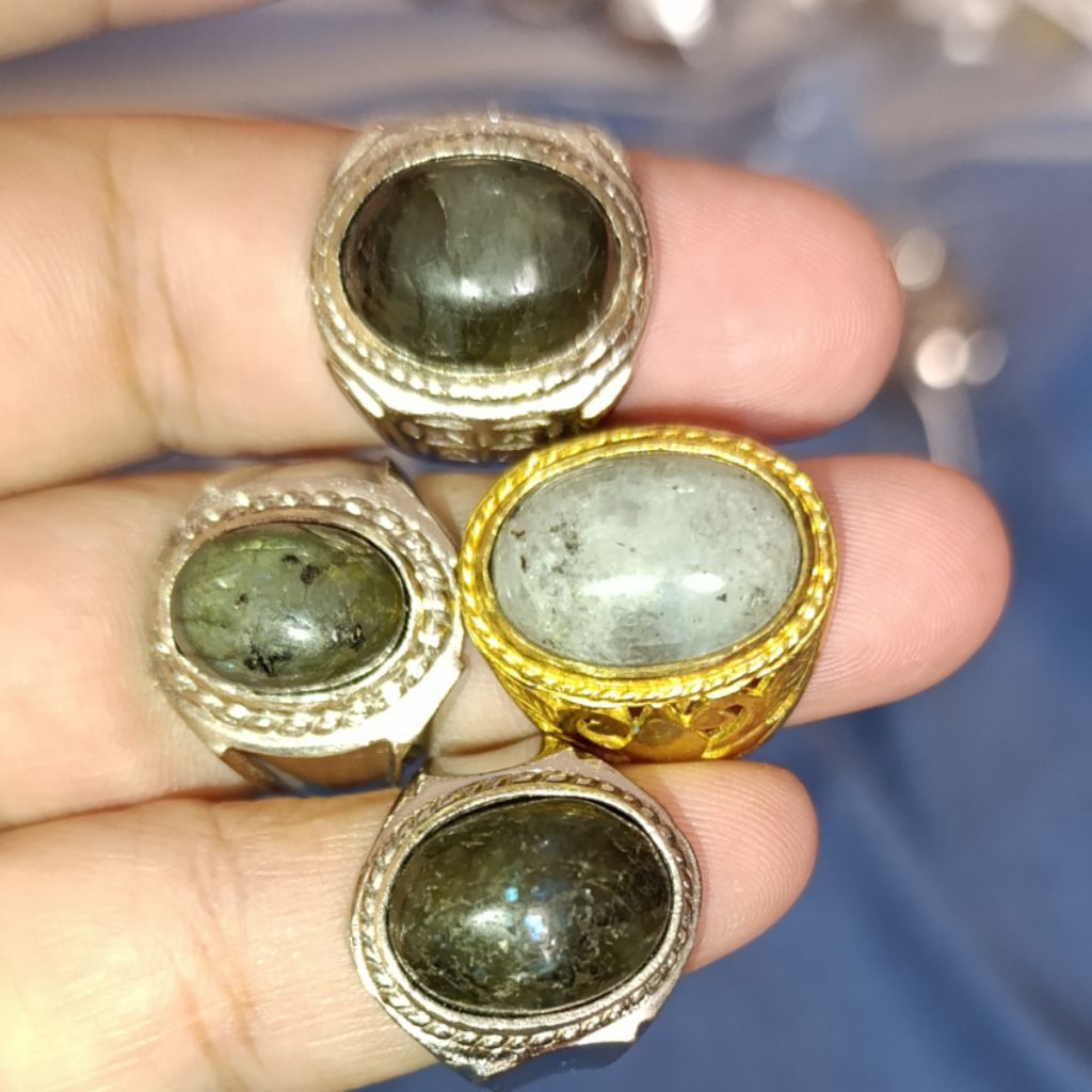 CA 215 Cincin Akik Batu Labrador Asli Natural