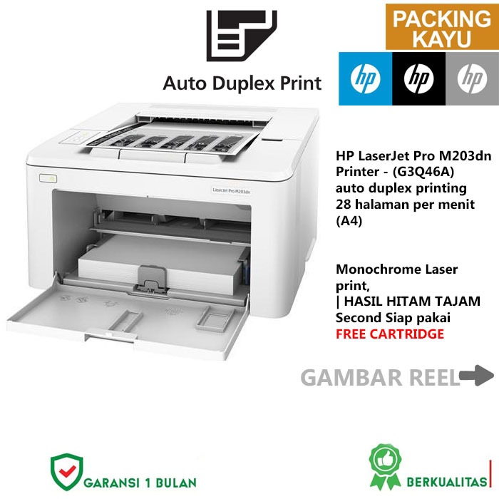 printer HP LaserJet Pro M203dn Printer - (G3Q46A) - duplex - printer berkualitas - printer cepat - p