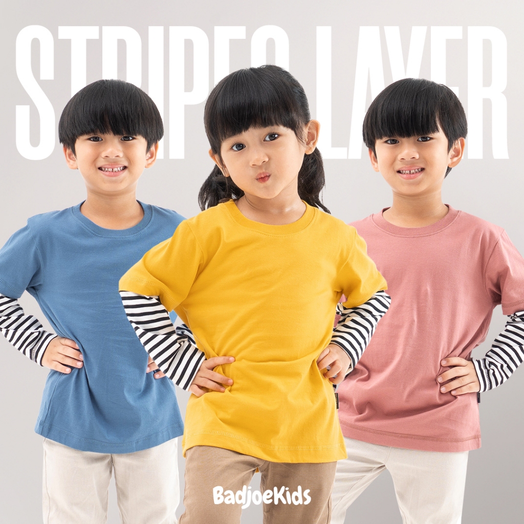 BIKINBADJOE STRIPE LAYER KIDS KAOS ANAK LENGAN PANJANG LAYER GARIS