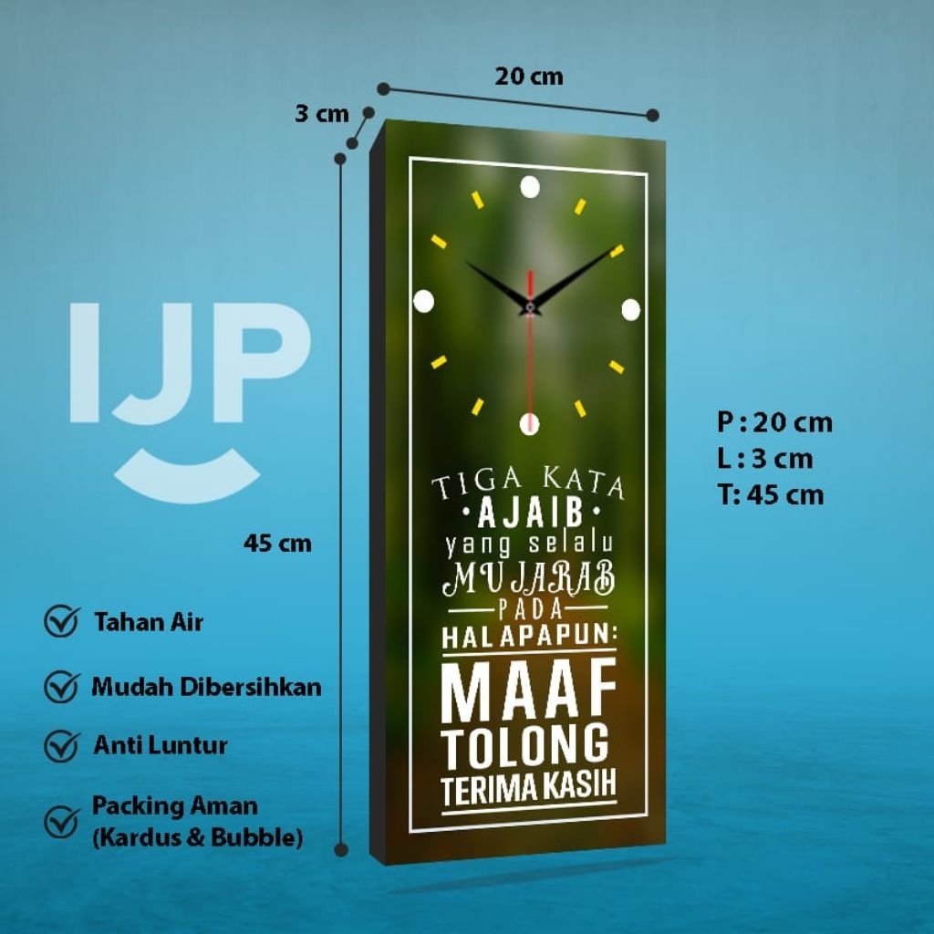 JAM DINDING QUOTES/DEKORASI HIASAN DINDING MOTIFASI