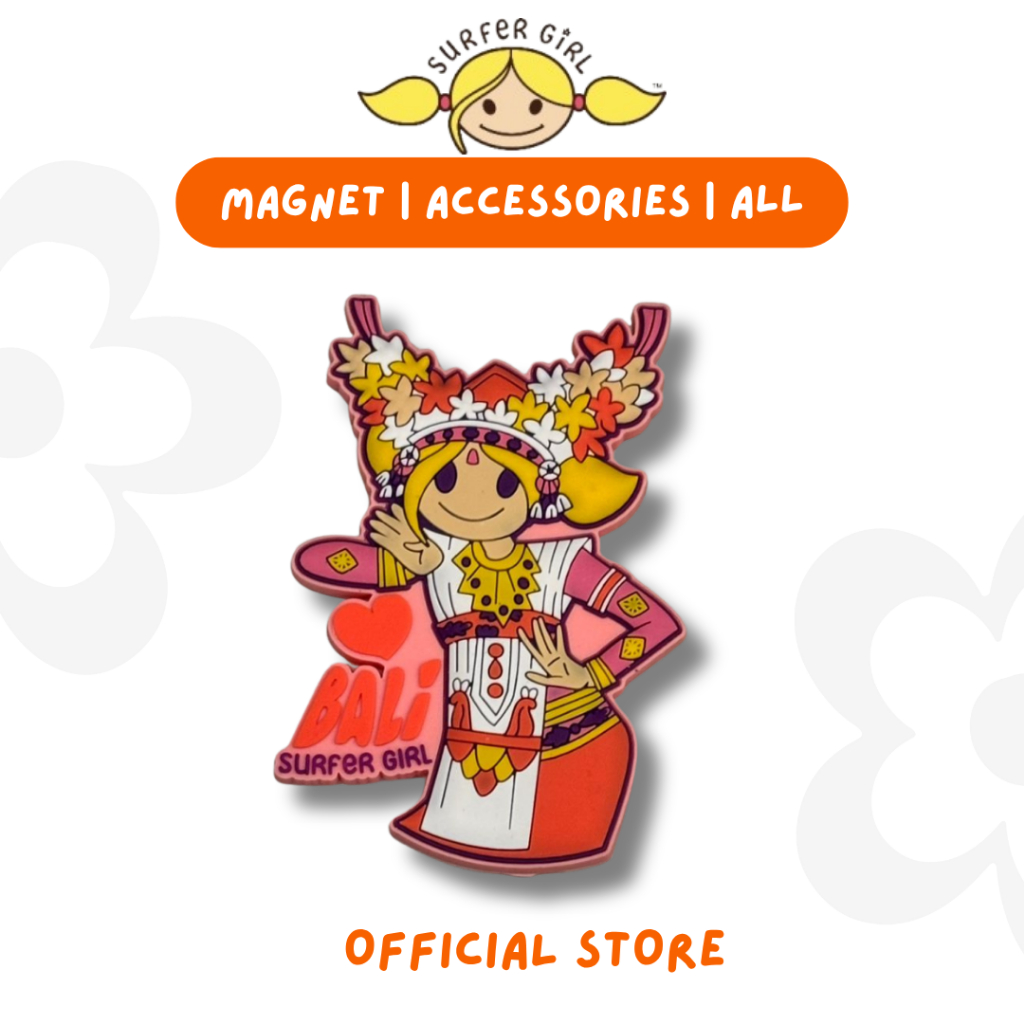 Surfer Girl Summer Legong Magnet 253AMGN002AST | Surfer Girl magnet | Bali souvenir | Legong magnet 