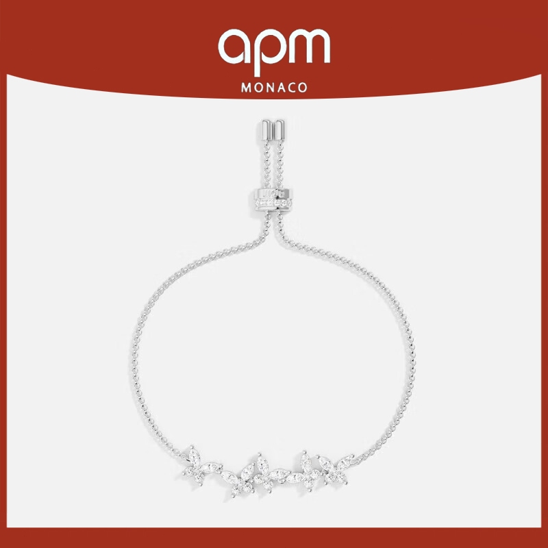 APM Monaco | Gelang Wanita Kupu-Kupu - Gelang Elegan Adjustable Perak 925, Hadiah Desain Berkelas un