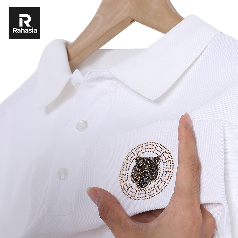 Rahasia pria Polo Shirt Lengan Pendek V Neck kaos polos Pria Lengan Pendek baju Kaos Polo Pria Kerah