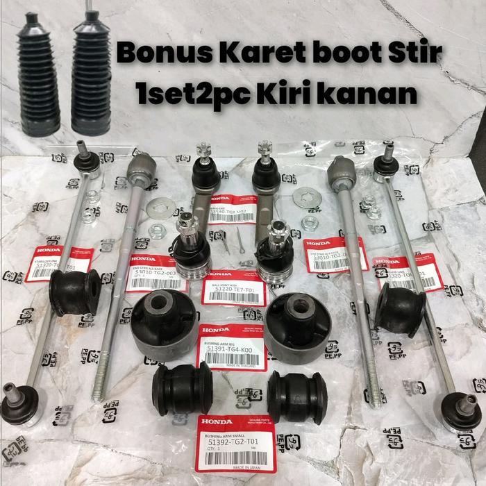 READY STOK Paketan Kaki Kaki Depan Brio Satya Tie Rod End Rack End Link Stabilizer Karet Stabil Bush