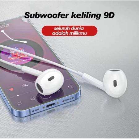 Headset Lightning iPhone Original – Tanpa Bluetooth, With Mic, Suara Jernih & Nyaman