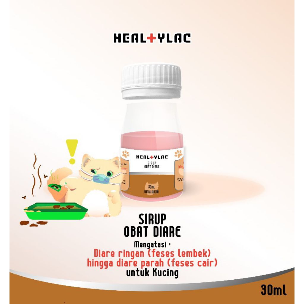Healtylac Sirup Obat diare Untuk Kucing 30ml Obat diare