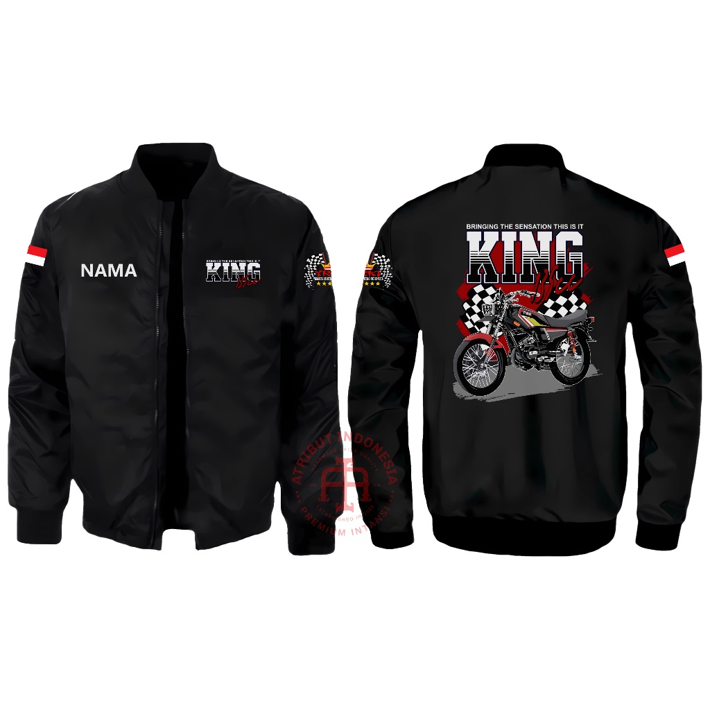 Jaket Bomber Rx King 135 Raja Jalanan Kaos Lengan Panjang Pendek Hitam Combed24s Gratis Nama