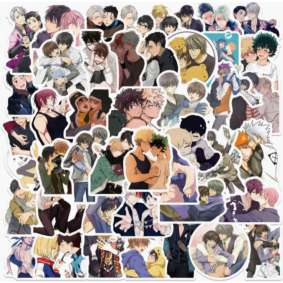 BL Yaoi Anime Stickers Manhwa Waterproof for Teens Girls Boys (Passion, Codename Anastasia, Jinx, Bj