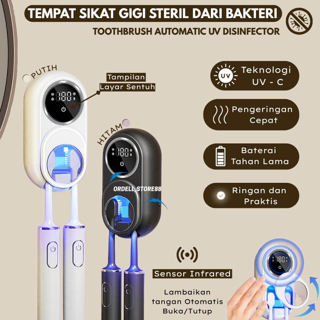 TOOTHBRUSH UV STERILIZER | TOOTHBRUSH HOLDER STERILIZER BOX UV  | SMART AUTOMATIC TOOTHBRUSH STERILI