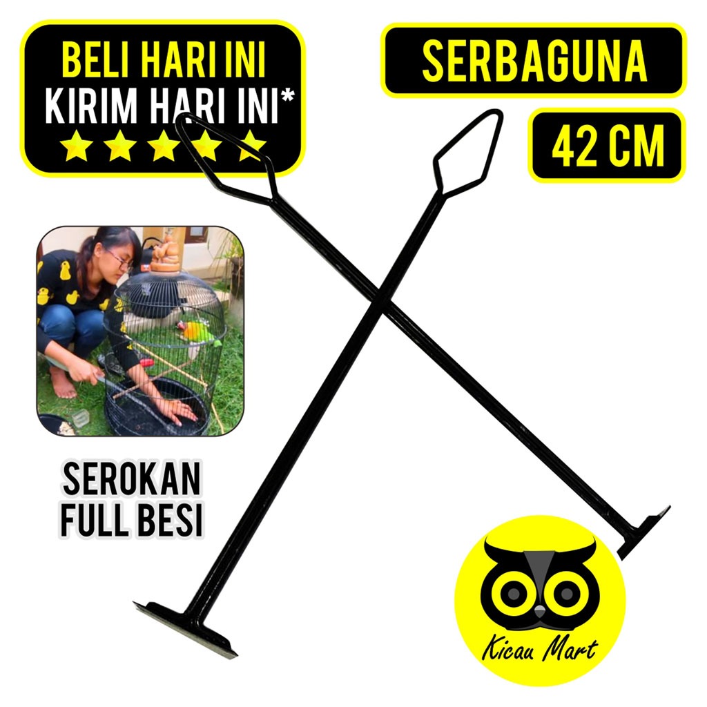 SEMPATI Sosrok Full Besi Alat Pembersih Kandang Hewan Burung Kucing Anjing Hamster Sekop Kotoran Sel