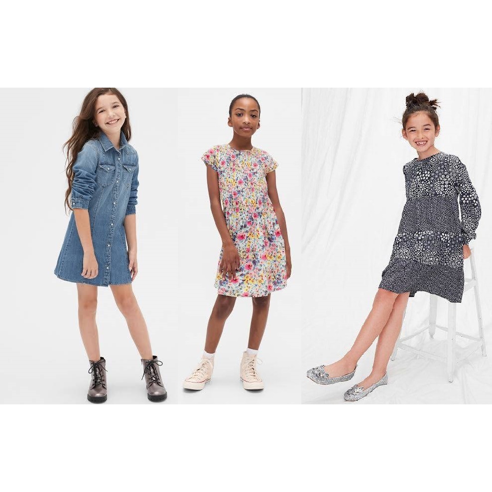 Pabrik branded GP dress kids P6 XS S XL XXL 4 5 6 7 12 13 14 15 years tahun cream kuning hitam army 