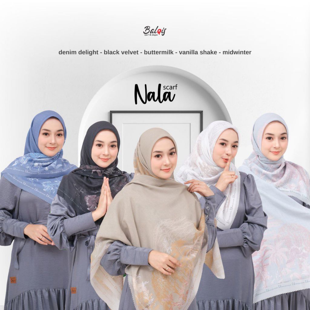 Nala Scarf by Balqis Hijab // Hijab segi empat motif